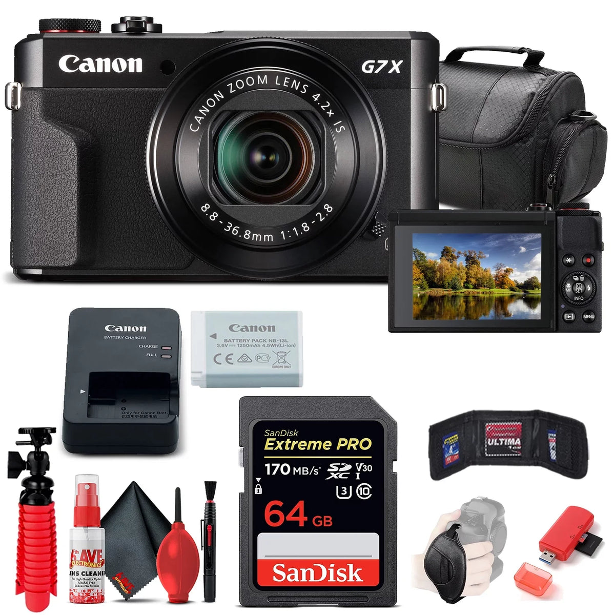 Mark Card PowerShot More + Canon II G7 (1066C001) Camera Digital X + 64GB