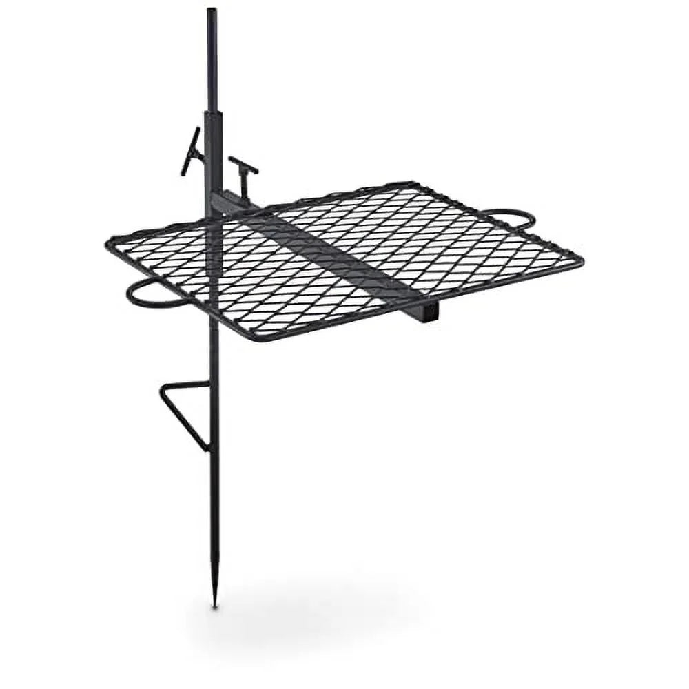 Open Swivel Over Campfire Adjustable Carry Guide Height Gear Grill or Fire w/Canvas Bag Pit, Fire
