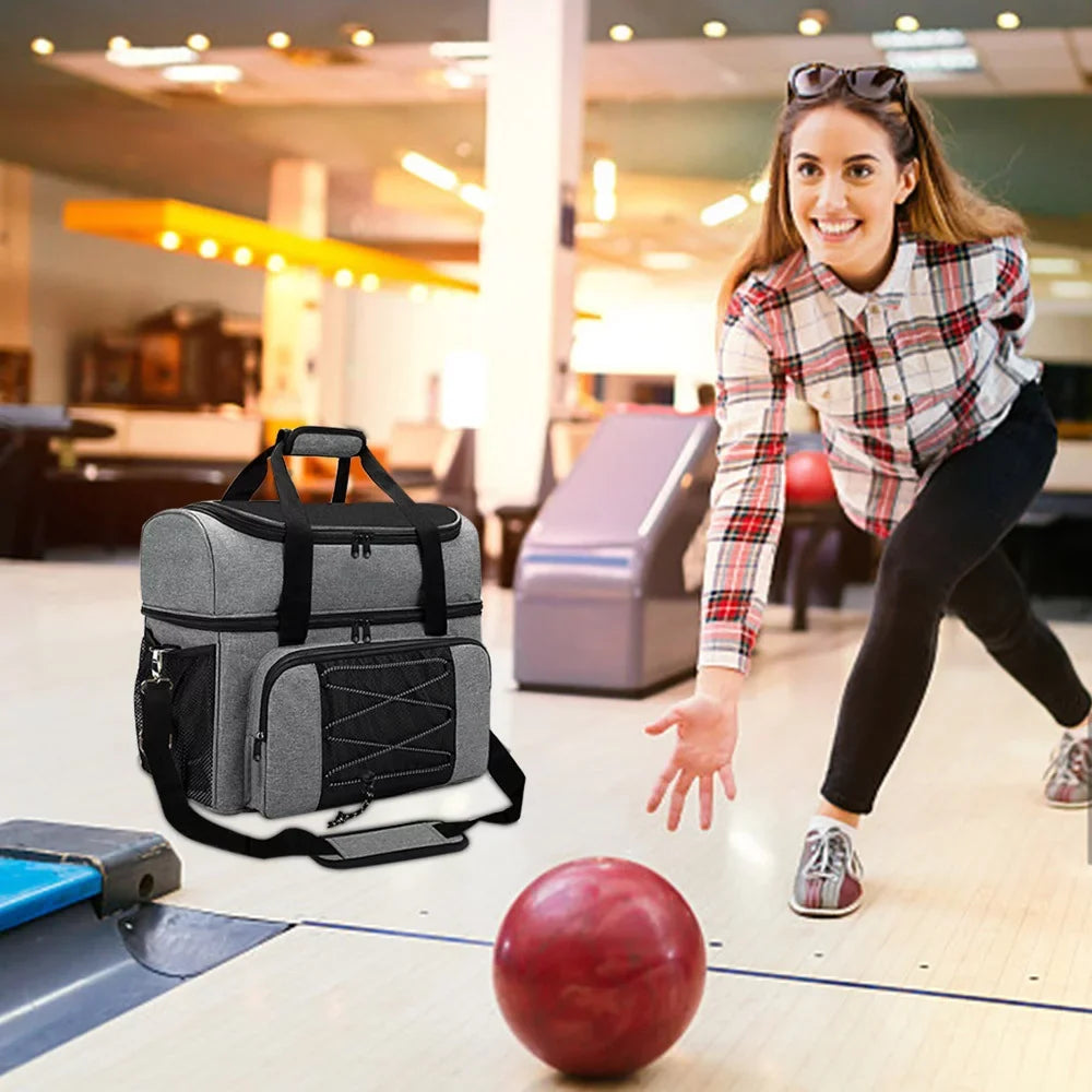 Bowling Pair Ball Bowling of Balls to Shoes 16 and up Tote 2 Mens Padded Bag for Bowling Ball for Bag Holder Portable Double with