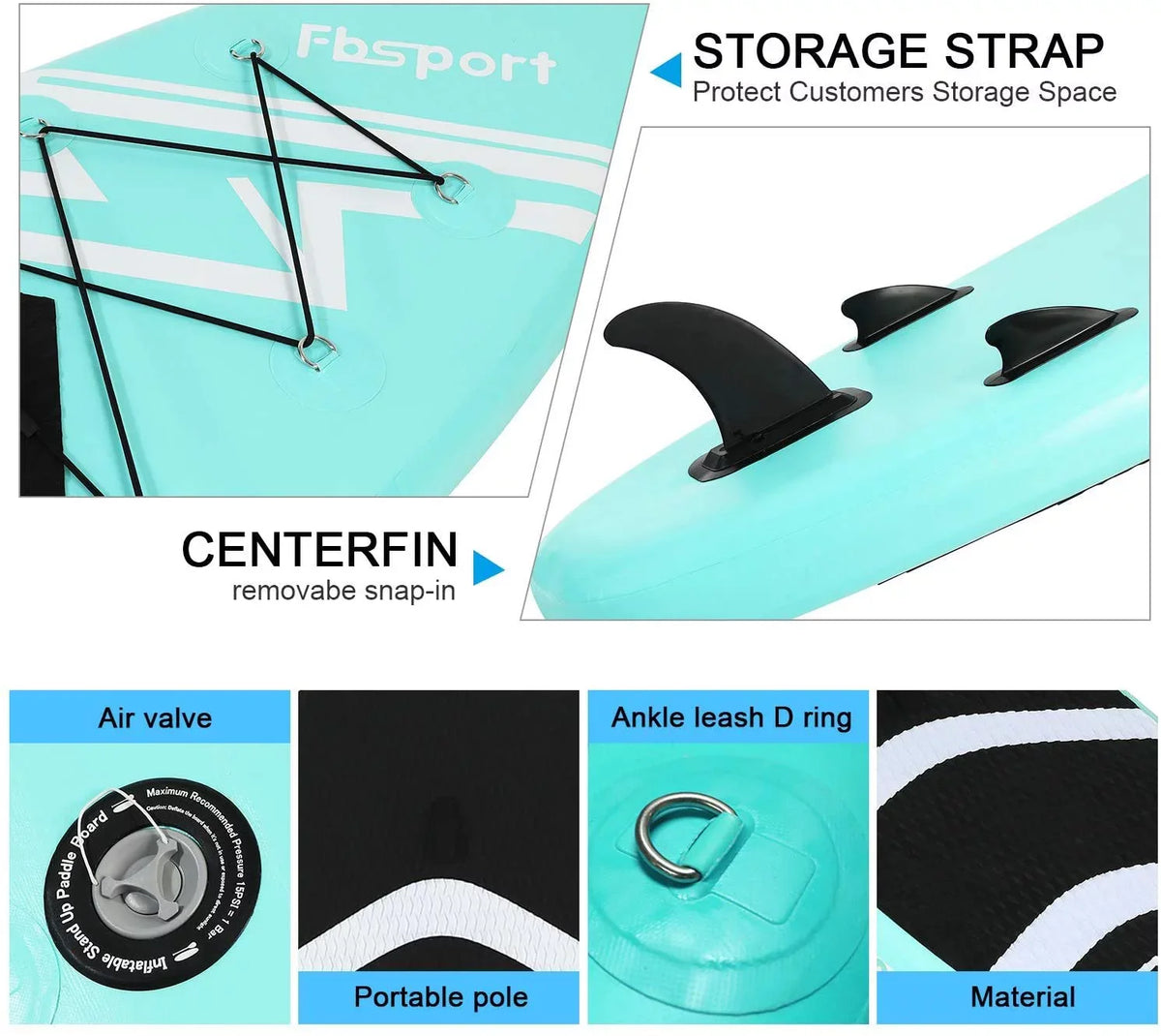 Paddle Strap Pump with Paddle Bag, Board Air Carry New Accessories UP Board, Adult for All Fbsport Stand Inflatable Shoulder