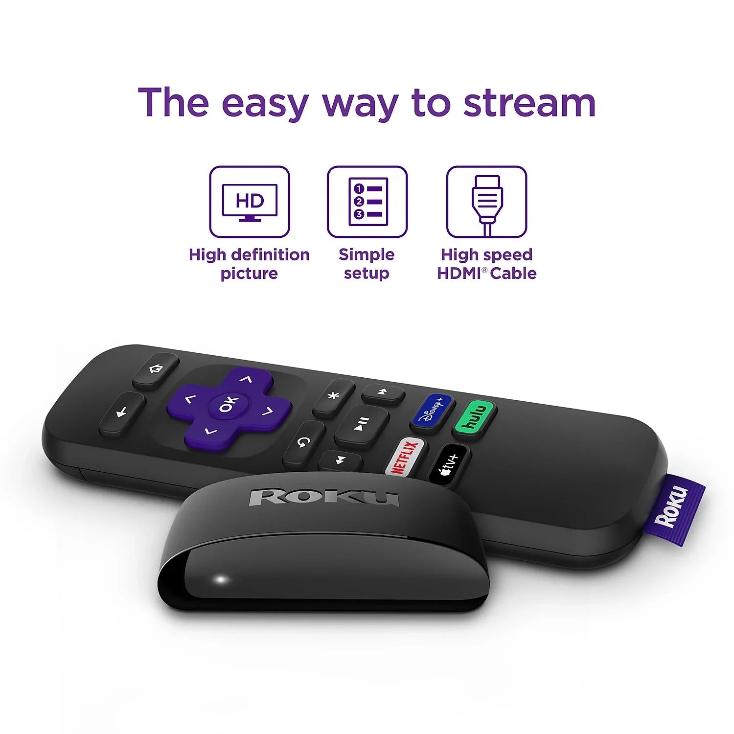 HD with Remote Express Media Speed HDMI Simple Streaming and Player High Roku Cable
