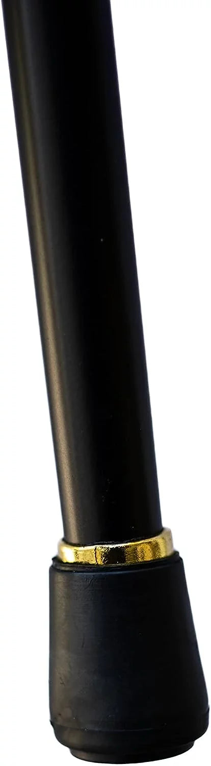 Metal Compass 37" 2-Tone Cane Handle, Cane Shaped & at of Ball Logo 2 Square The Shaft, with On Embossed Masonic Piece Dividable Rubber Base Alloy Top Handle, Walking High Tip