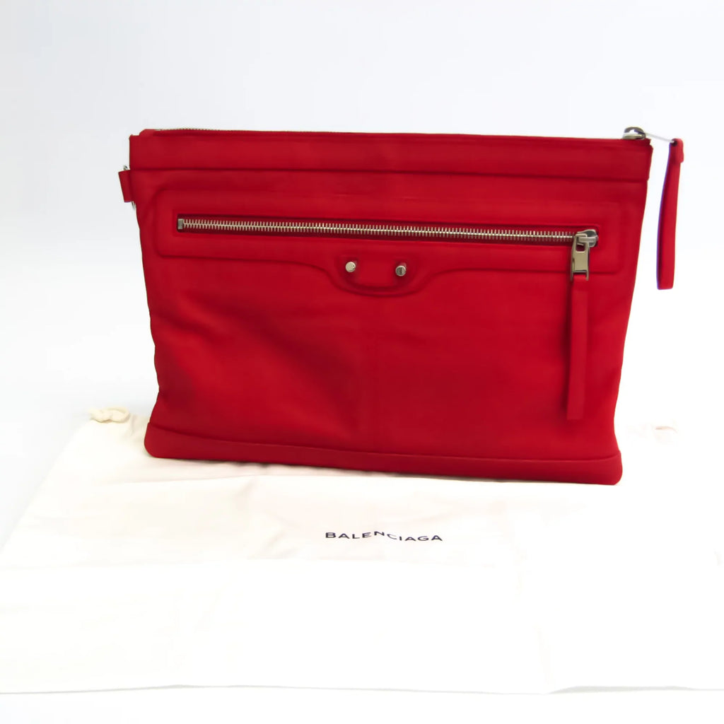 Color Pre-Owned Clutch 273022 Balenciaga (Good) Leather Women's Bag Red