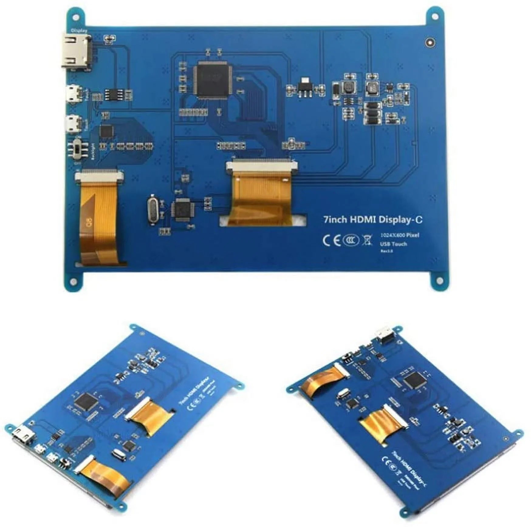 with 7 Treedix LCD Touch 1024x600 inch Capacitive 3B+/4B Display Module HDMI Raspberry Pi Screen Compatible Monitor