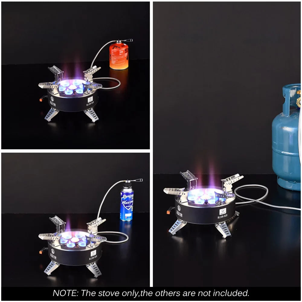 ammoon Gas Stove, High Fishing Hiking Ignition Traveling Camping Backpacking 18000W Piezo Windproof Stove, Stove,