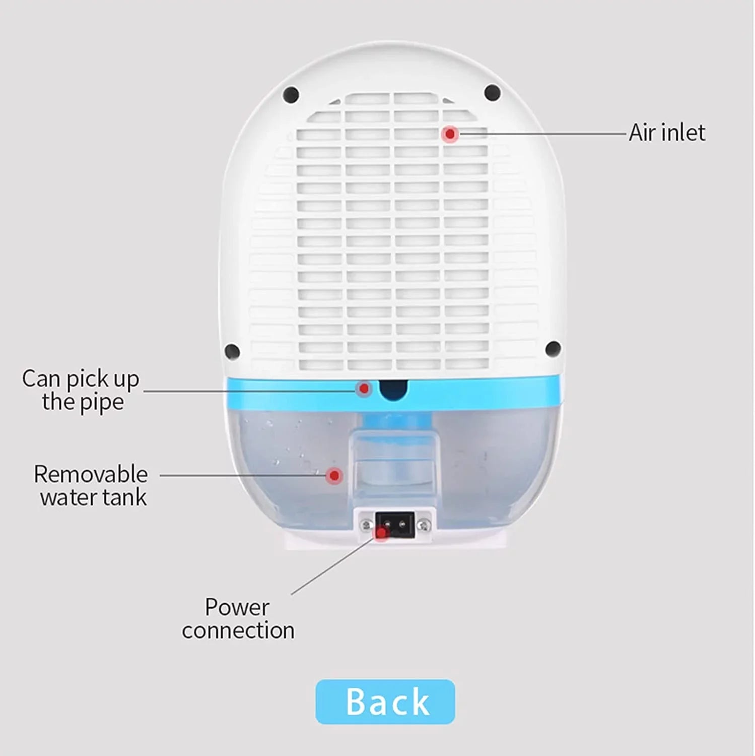 500ml Dryer Oukaning Portable Machine Mini Bedroom Air 22W Basement Home Dehumidifier