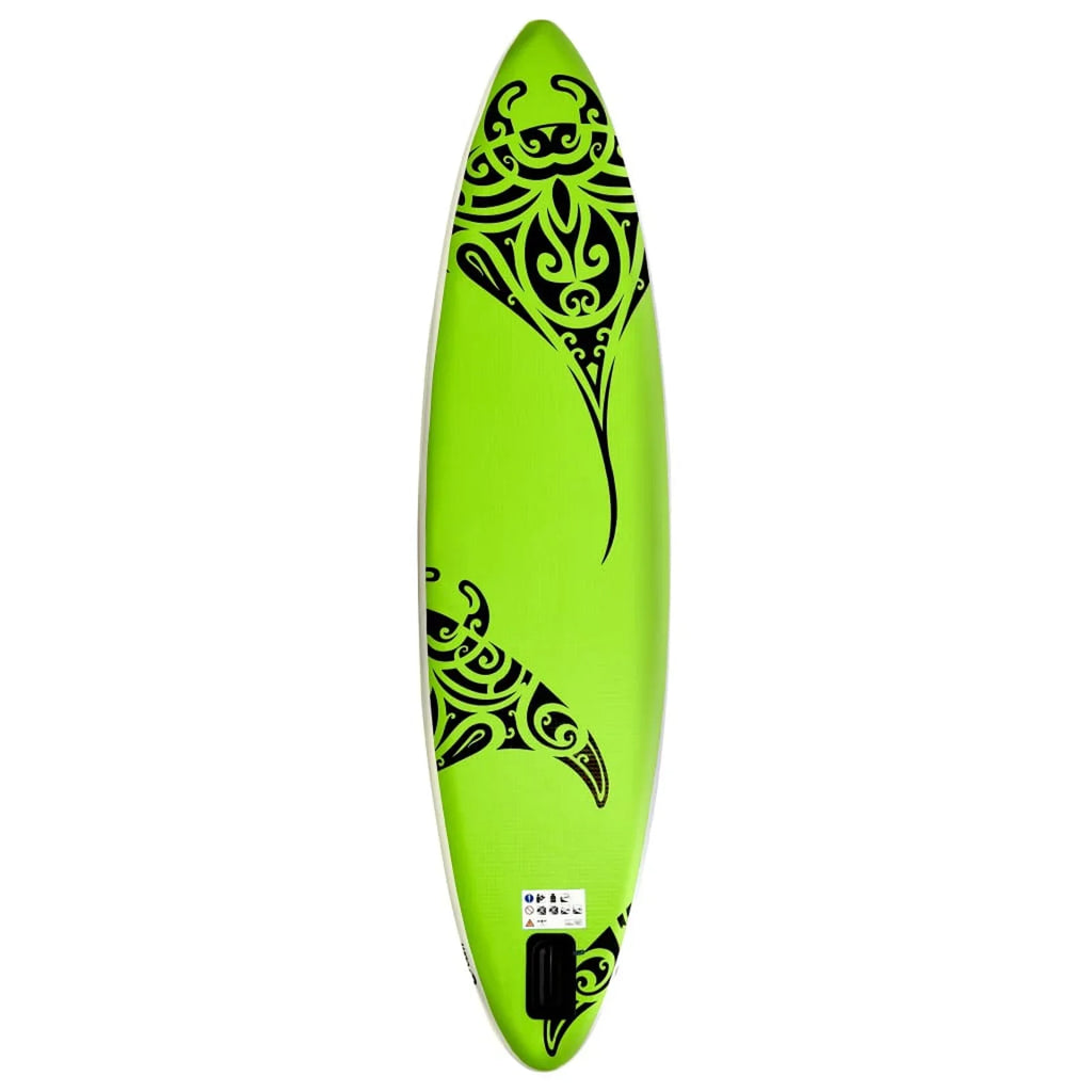 Inflatable Set 120.1"x29.9"x5.9" Green Paddleboard Walmeck