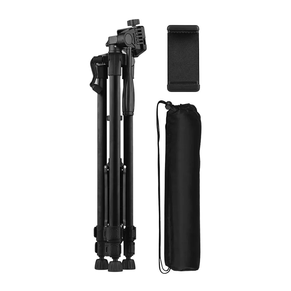 Capacity DSLR Lightweight Alloy Max. Holder 3kg Stand Andoer Tripod with Phone Aluminum for Photography Height 135cm/53in Carry Smartphone Load Bag Camera