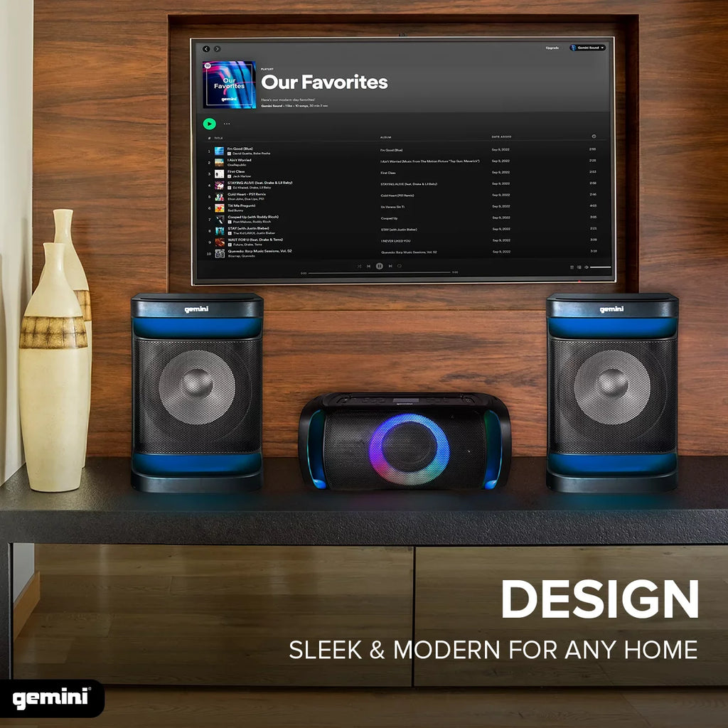 Audio Gemini Bluetooth 4000W Party Home LED GSYS-4800 Watts System Light Stereo with Theater Sound &