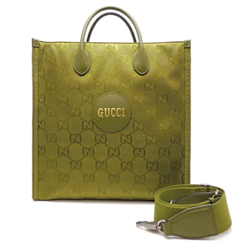 Gucci Off Grid Recycled The Tote Nylon Ladies Only) GG Green Pre-Owned (Day Lining Forest 696043 (Good) Bag Medium