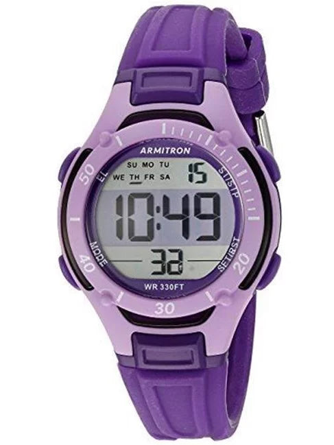 Display Purple Bezel Case Castle Ladies Resin BS-45-7062PUR Analog Digital Watch And