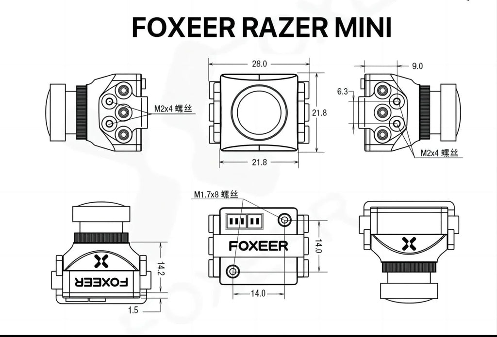 PAL Camera Lens Razer Natural FPV 1200TVL 4:3 SoloGood Mini 125 Switchable Foxeer Degree NTSC Image Definition 2.1mm