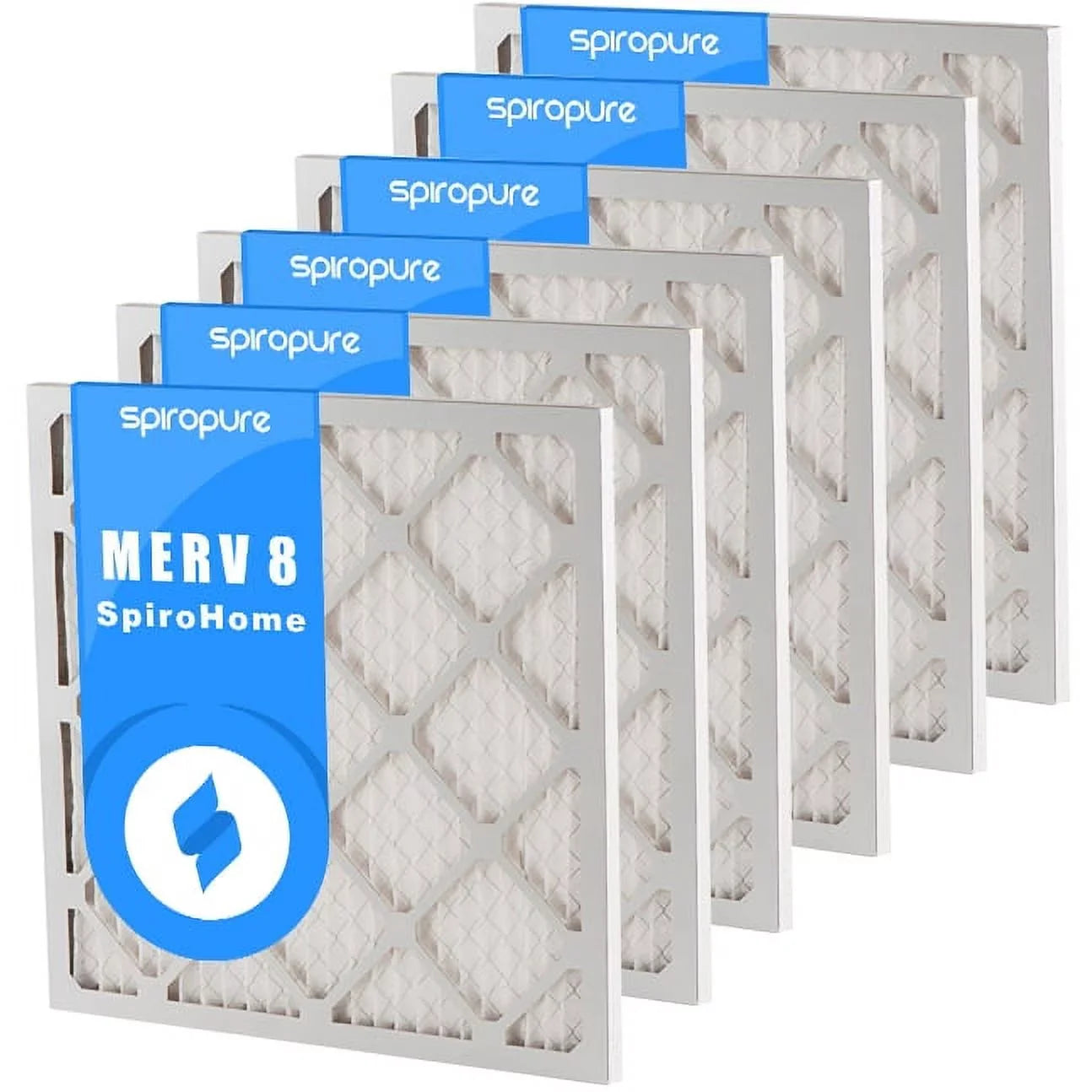 18X20X1 SpiroPure (6 8 in Filters USA Air Pack) Pleated Made MERV -