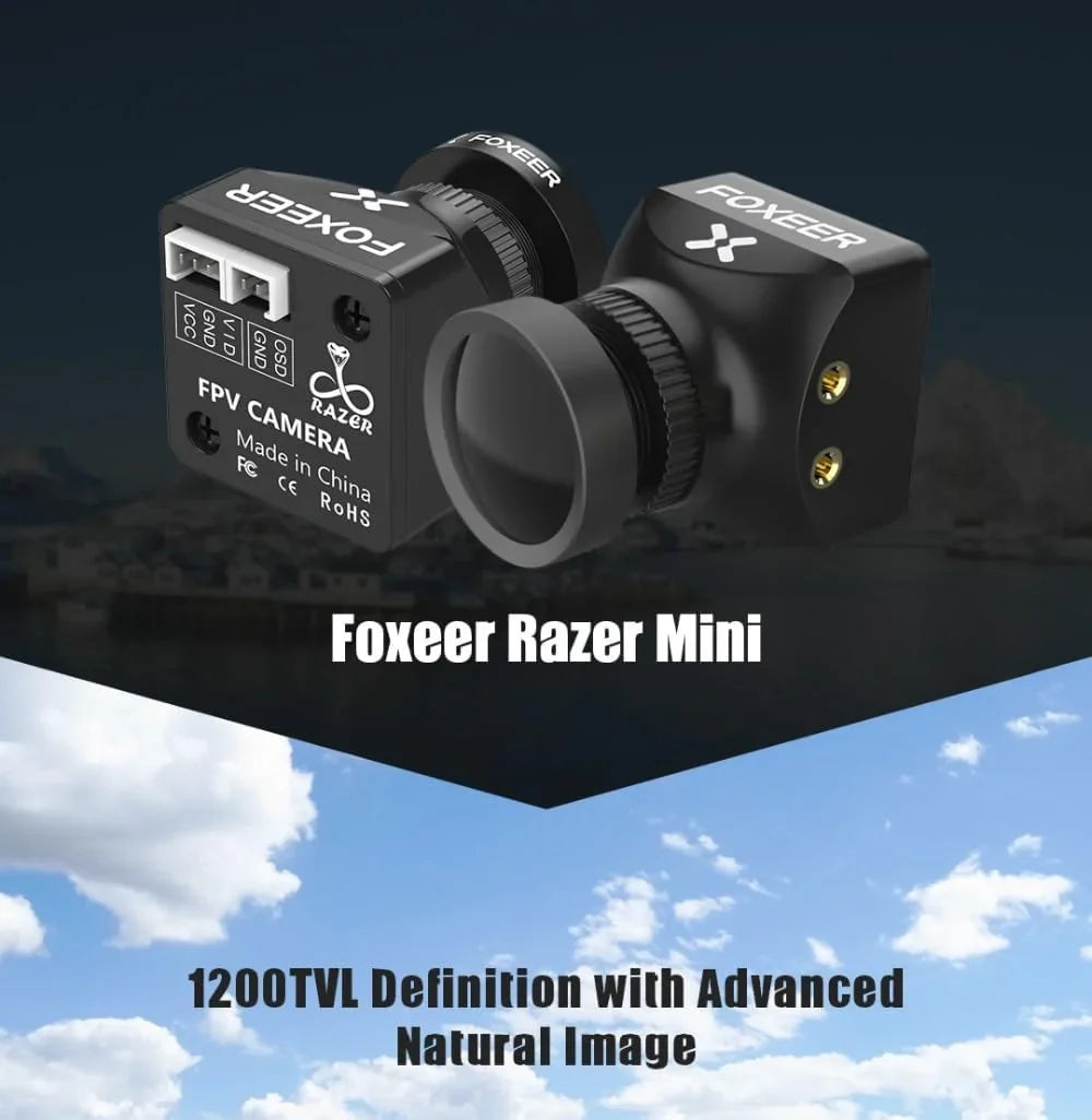 PAL Camera Lens Razer Natural FPV 1200TVL 4:3 SoloGood Mini 125 Switchable Foxeer Degree NTSC Image Definition 2.1mm