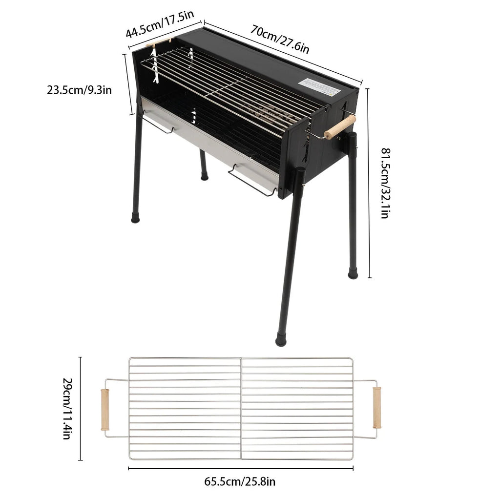 Camping BBQ Grill Tool Steel Grill Grade Charcoal Barbecue Charcoal Picnic Stainless for with 304 Portable Folding Grill Miumaeov Food Kits Grill