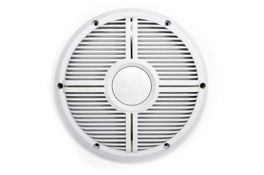 Sounds Revo Subwoofer Subwoofer, - 2 White RGB Ring Wet XW Face - & Closed 12" Ohm & Grill LED Grill, White