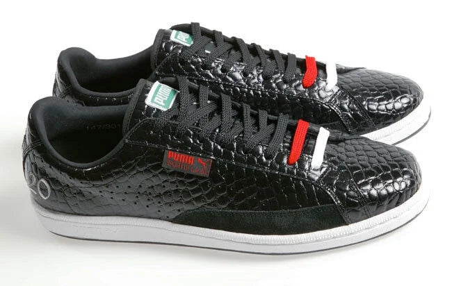 SKIN WOMEN BLACK CROCODILE LA. SPORTIE 7 UNISEX MATCH PUMA 5.5 NEW MEN SHOES //