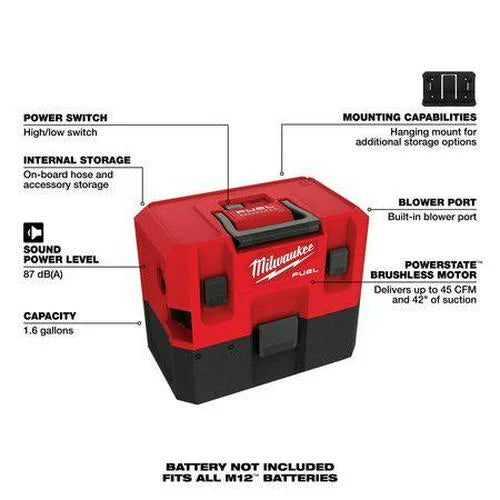 1.6 Only) (Tool M12 FUEL Vacuum Wet/Dry Gallon