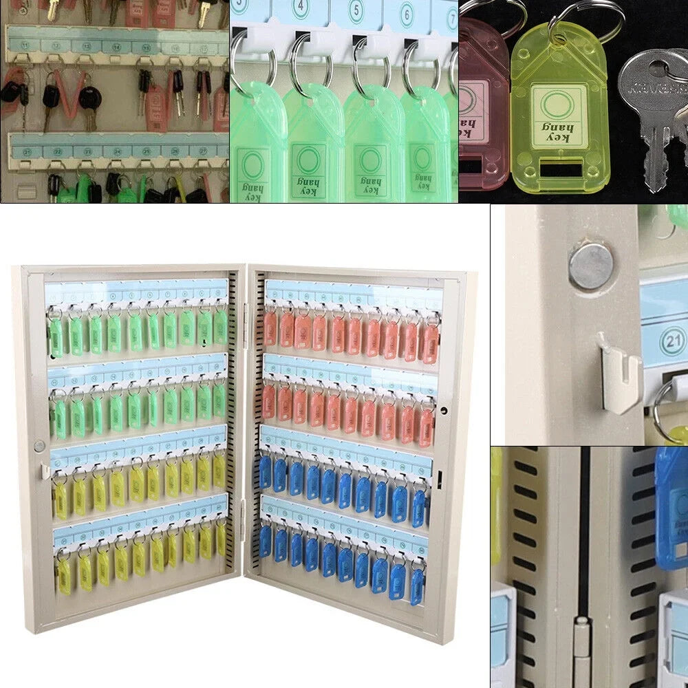 80 Box Holder Safe Wall Lock Mounted Dealership Organizer Car Storage Key Cabinet