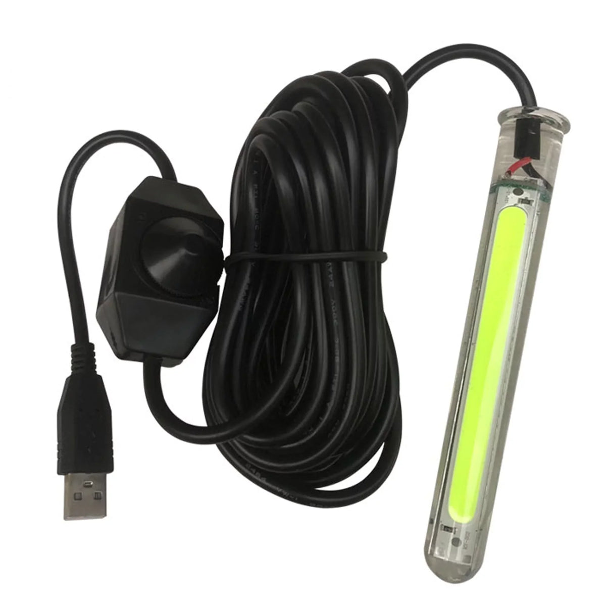 20W Portable Fishing Finder Underwater Dimmable Green Fishing Fish Submersible Fishing Light Attracting LED 5V 16.4ft for Camping - Light FSLiving Light USB Light,Night Charging