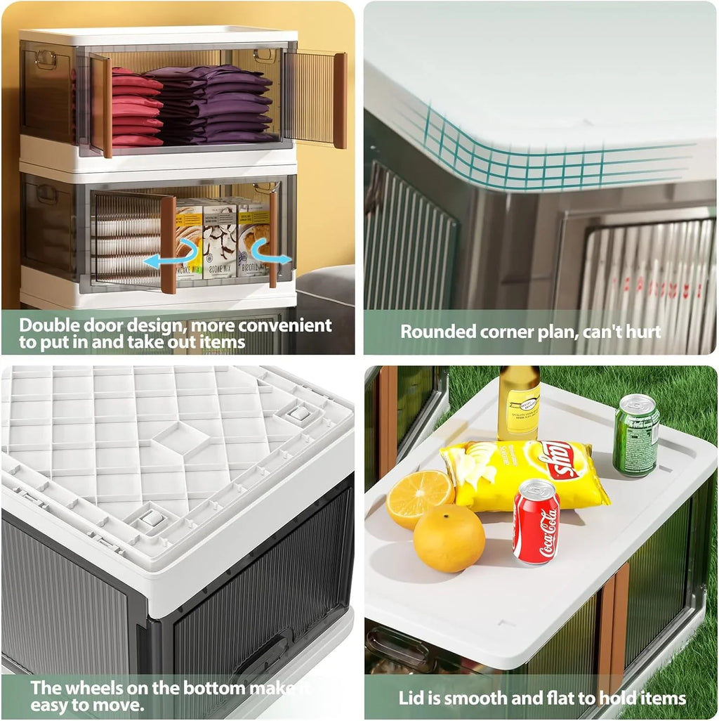 RV, office(3Packs) lids-76Quart storage for Storage bins,plastic storage storage drawers containers，Durable with bins kitchen, foldable hall, bedroom, large stackable