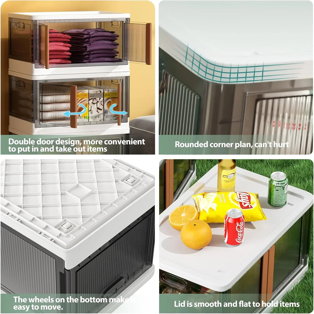 RV, office(3Packs) lids-76Quart storage for Storage bins,plastic storage storage drawers containers，Durable with bins kitchen, foldable hall, bedroom, large stackable