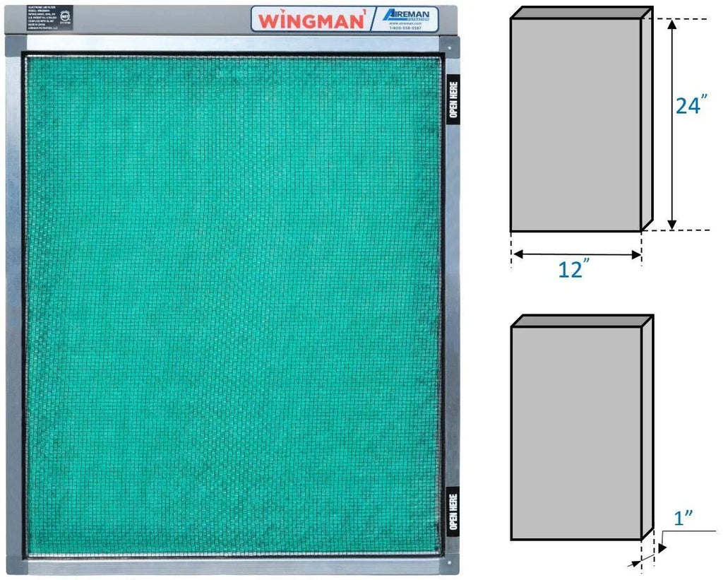 Your Air 12x24x1 Furnace PLUG Air IN! Homeowner - Simply Replace Electronic Current AC Filter Installed- IT and Filter