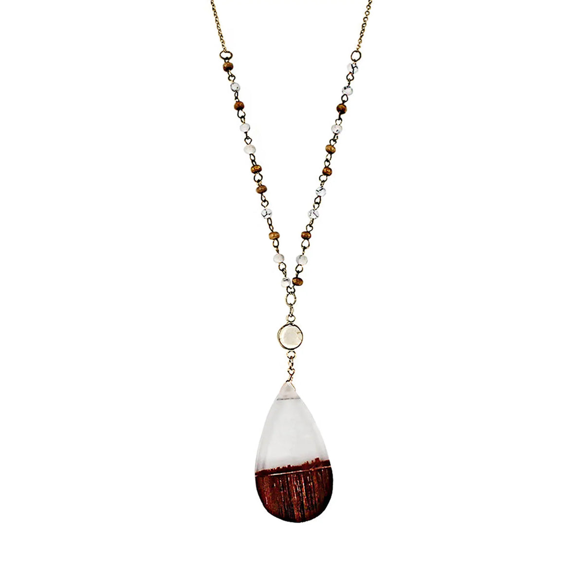 Chain Boutique for Wood Beaded Clear Inc Anniversary | Tenes Box Wood Pendant Resin Women, Necklace Blue Gift