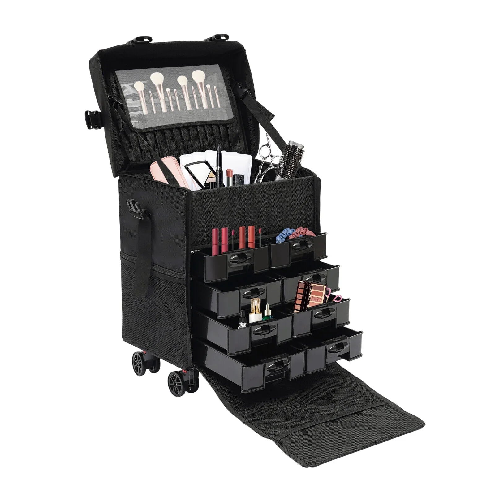 Make Up Rolling Wheels Trolley, Trolley, Suitcase Cosmetic Case, with Makeup Makeup Case Suitcase Cosmetic