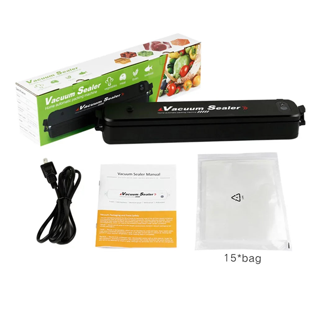 Machine Household -Fitbest 15 Air Vacuum Preservation Automatic Sealer Vacuum Bags, with Sealing Food Sealer System Black for