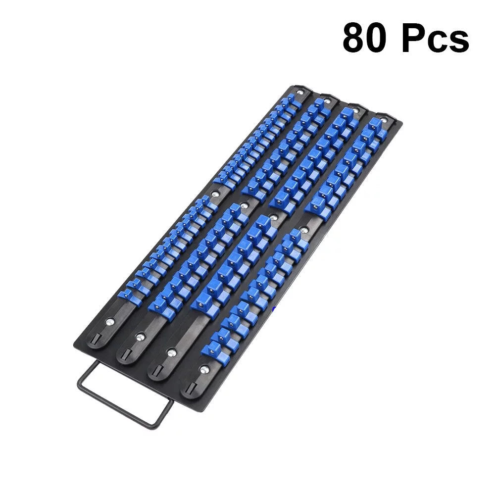 HEMOTON Sliding Mountable Wrench ABS 80 Organize Holder Rail Storage Socket Socket Industrial Rack