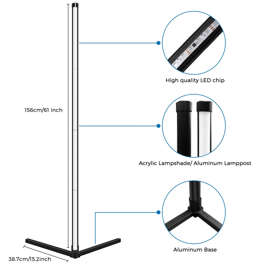 LED Syn Changing, Lamp, Dimmable, Color eco4life Floor Smart Music Standing WiFi