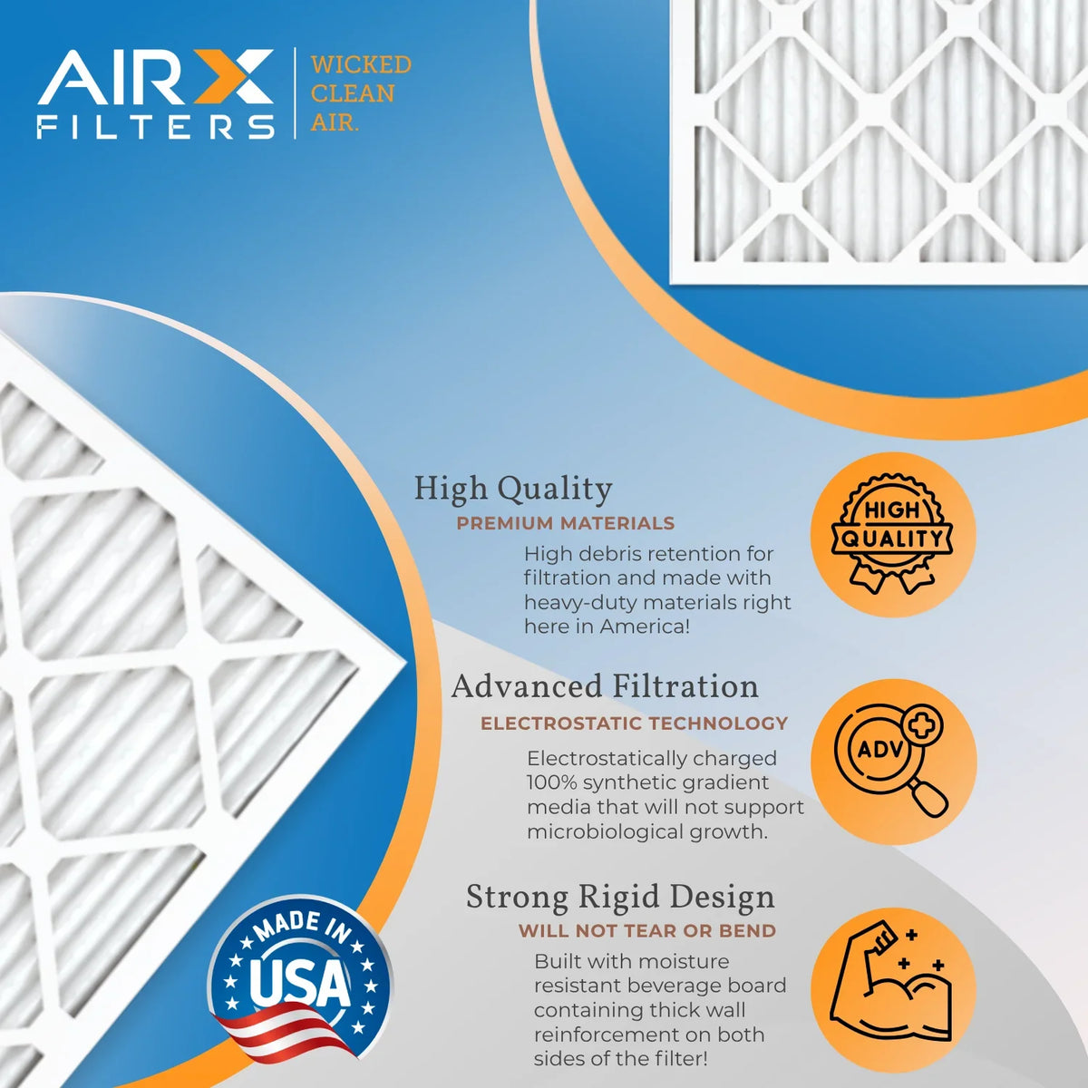 Pleated Comparable by Air 5 MERV Electrostatic FPR 24x25x1 Filters 6 MPR Pack & WICKED AIRX AC USA Furnace FILTERS Made 24x25x1 Air CLEAN 8 AIR. HVAC to Conditioner Premium Filter Filter 700