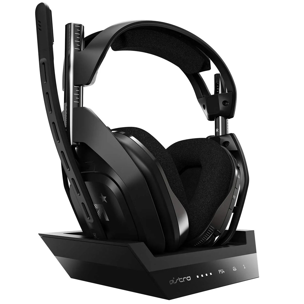 ASTRO Wireless PC, Compatible Pre-Owned Black/Silver A50 Station (Refurbished: Headset Gen PS4, 4 - Mac Like + With Gaming PS5, New) Base