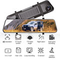 Cam 4K Paddsun View Control Backup WiFi Mirror Rear Dash Voice GPS Car 12" Dual Camera
