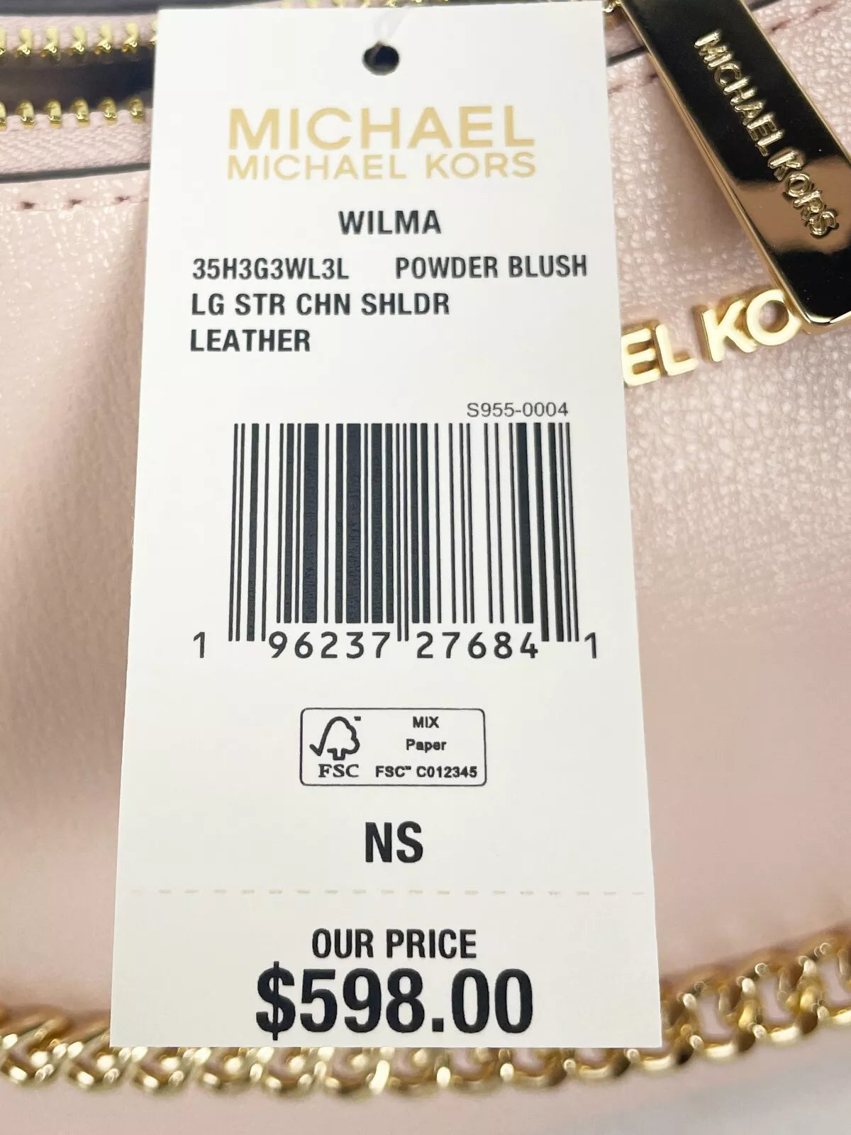 Bag Chain Shoulder Leather Purse Large Michael Wilma Kors Smooth