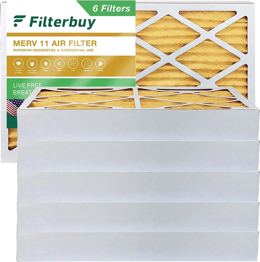 (6-Pack) AC 10x25x4 MERV Pleated HVAC Air 11 Furnace Filters Filterbuy