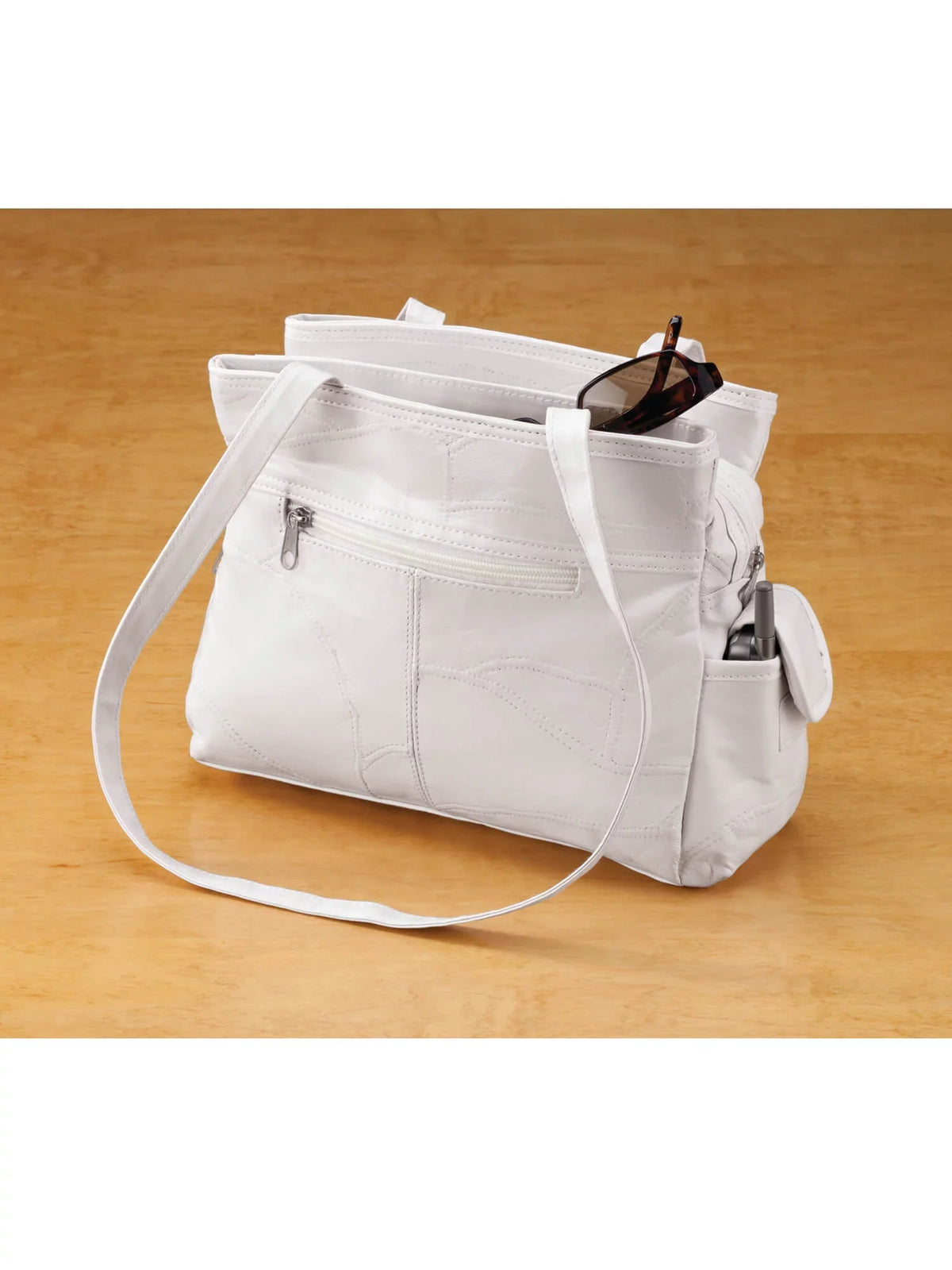 Leather Handbag White