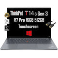 Backlit, (8-Core 3 Grey (AMD 14" Win Lenovo i7-1185G7)) Cable, Touchscreen Pro T14s Gen 3-Yr Business SSD, FHD+ Beat 10/11 6850U, 7 IST 512GB FP, WRT, RAM, Pro, Webcam, Laptop ThinkPad 16GB Ryzen