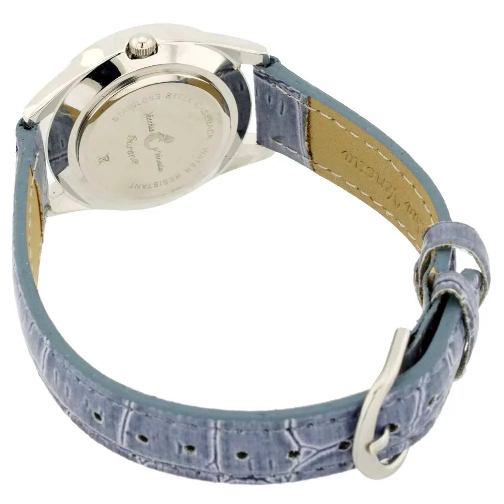 And With GlassOfVenice Blue Light Glass Millefiori Watch Murano Leather Band - Crystals