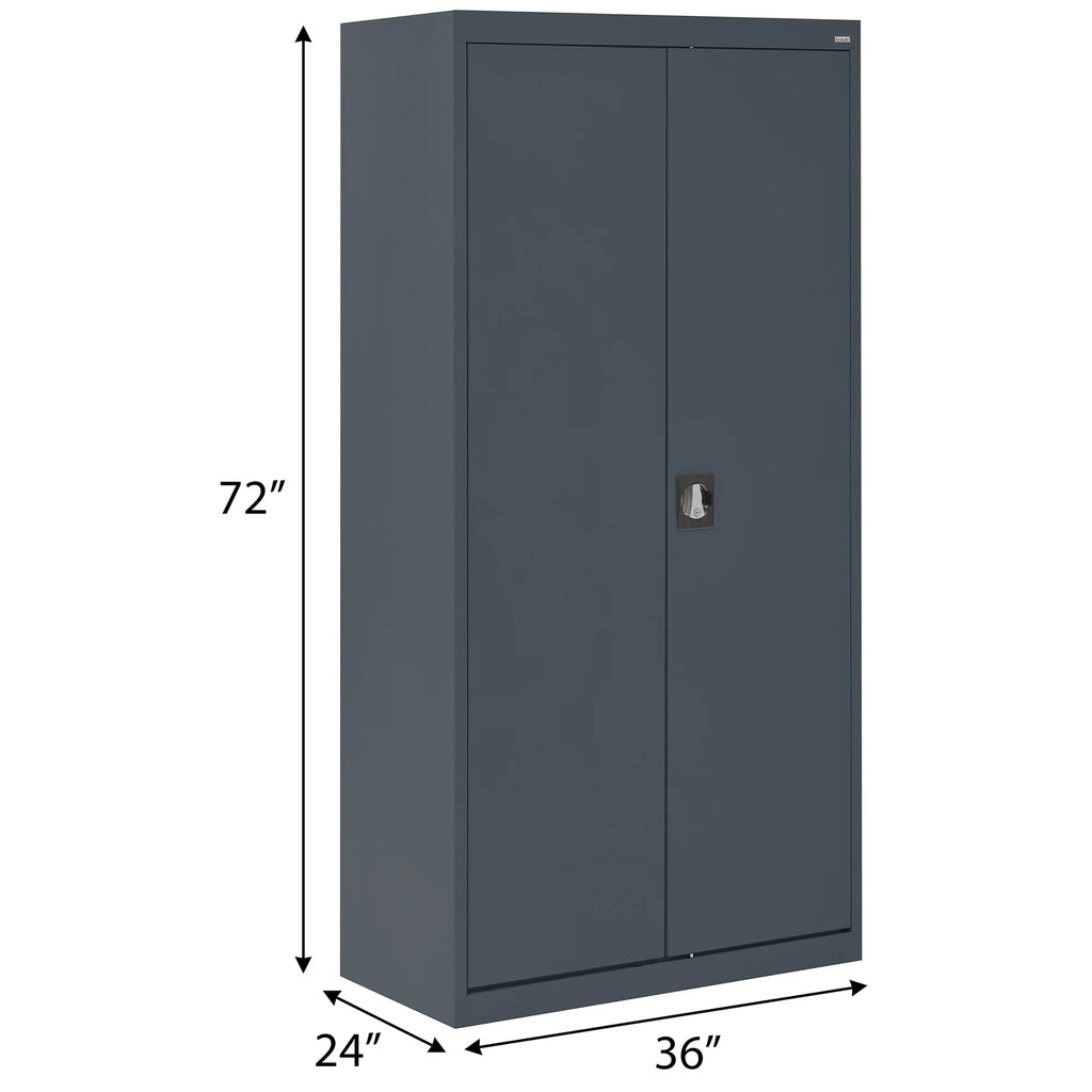 Adjustable Series 36"W 24"D Wardrobe x x Elite Shelf, Charcoal with Cabinet 72"H,