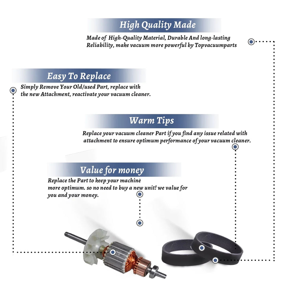 Upright Part Generation Armature # 301289 Free 114789, Series Cleaner For 2Belt Replacement Kirby Vacuum 301289S, With