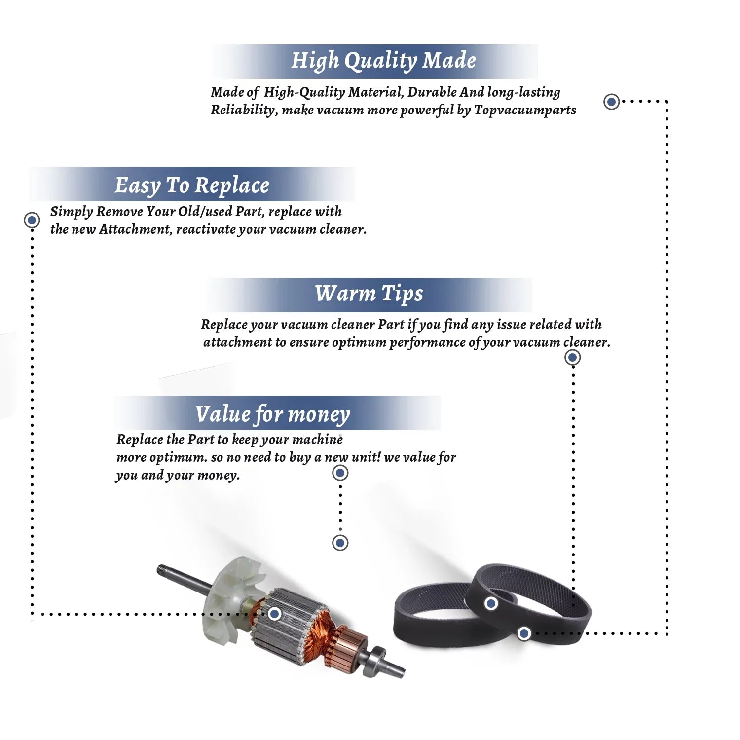 Upright Part Generation Armature # 301289 Free 114789, Series Cleaner For 2Belt Replacement Kirby Vacuum 301289S, With