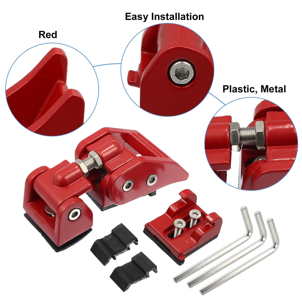 4 Unlimited Door Unique for & Jeep 1 Wrangler Bargains Pair Door JK 2 Red Front Catch Hood Latches Hood Fit Locking