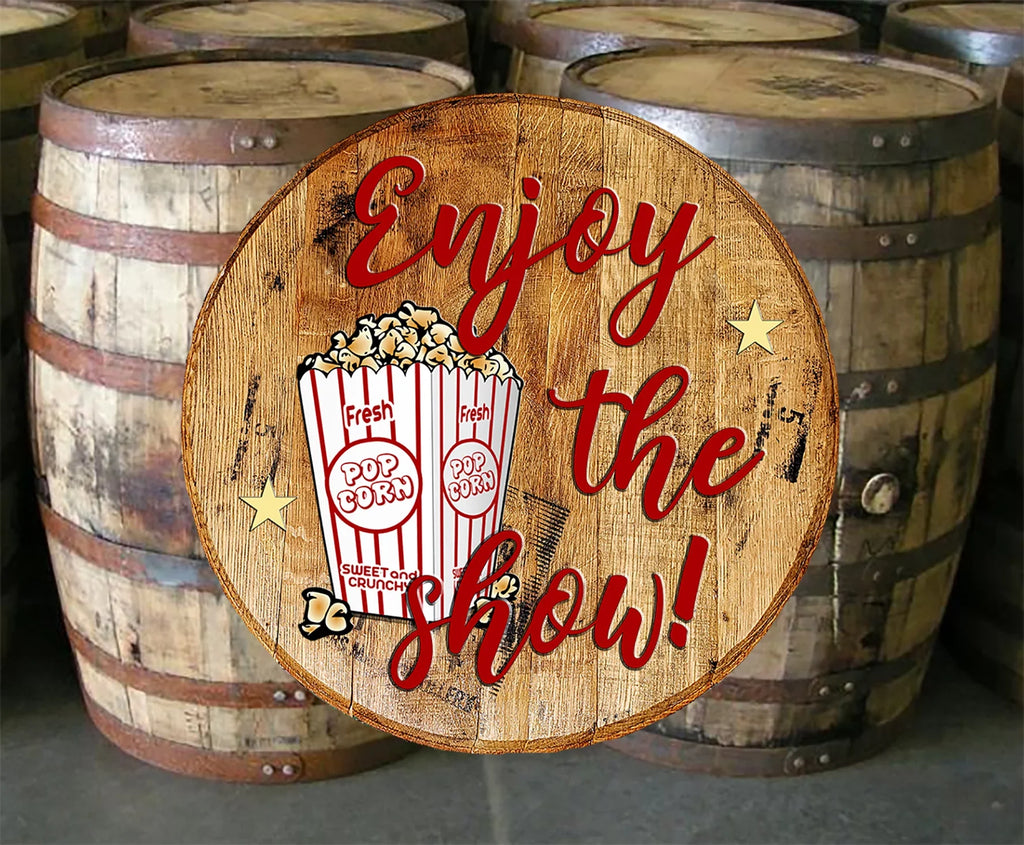 Fresh Head Sign Wall Bar Enjoy Home the Whiskey Barrel Art Décor Show Corn Pop