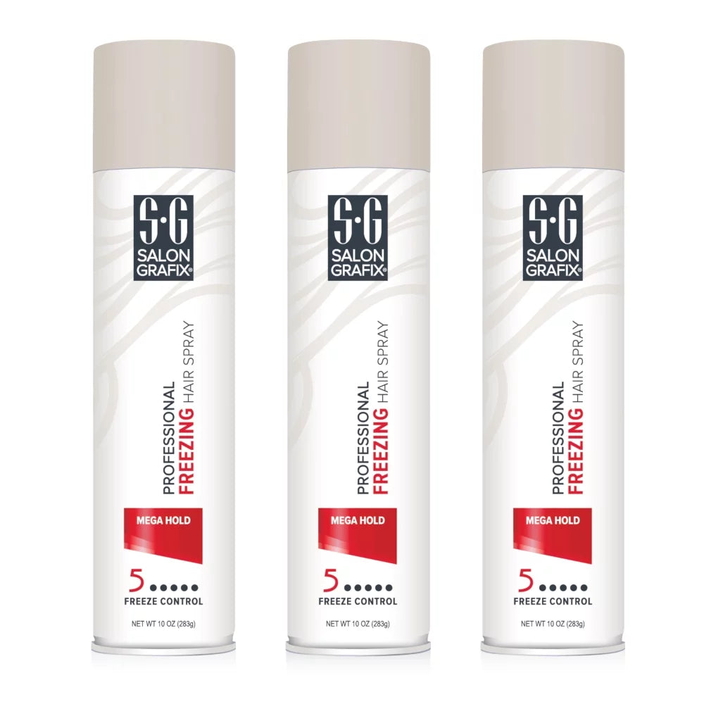 Mega 3 Freezing Pack Professional Hair 10 Each Salon Spray, Hold Ounces Grafix