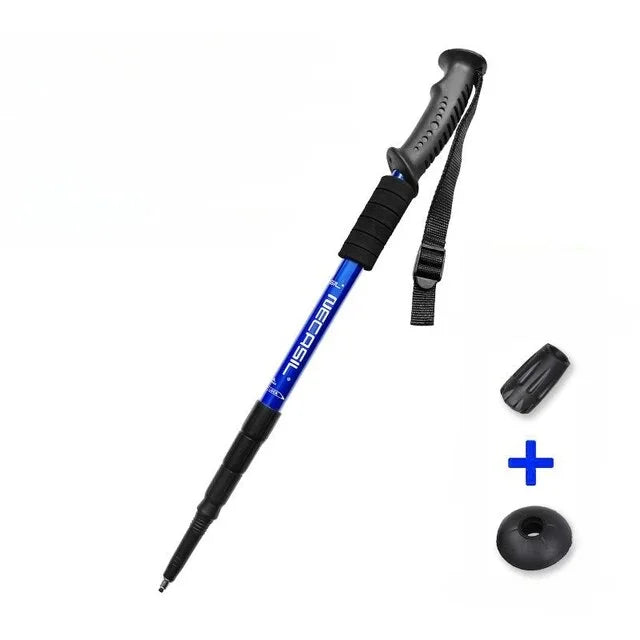 Aluminum Bastão Absorber Alloy Walking Trekking Walking Teleskopic Hiking De Stick Ultralight Stick Poles Cane Alpenstock