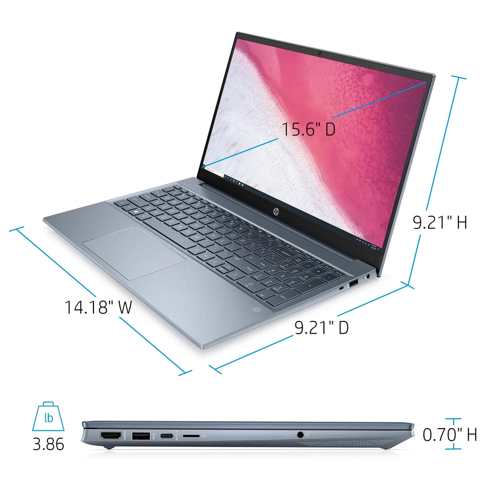 Horizon Blue, 8GB 15.6" Windows 11, SSD, Pavilion Ryzen HP RAM, 15-eh1070wm 7-5700U, AMD FHD, 512GB