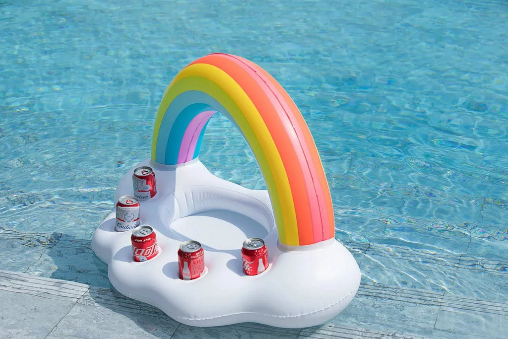 Water Rainbow Decorations Cloud Drink Beverage Fun Floating Holder Inflatable