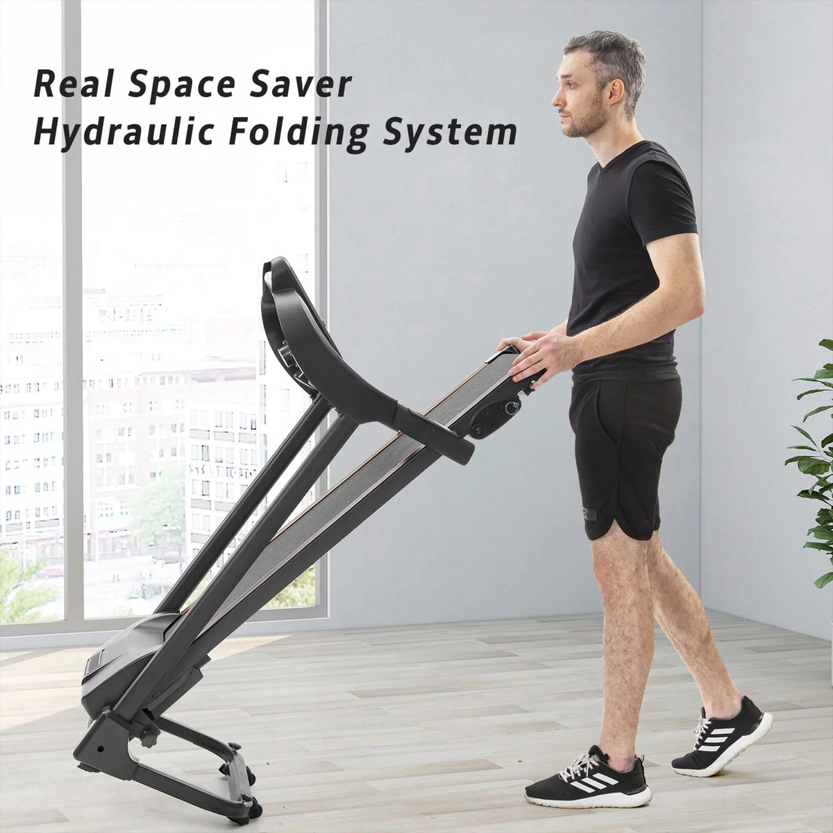 Machine with Jogging Easy Treadmill Adjuster Speakers Running Folding Audio Motorized Incline and Compact